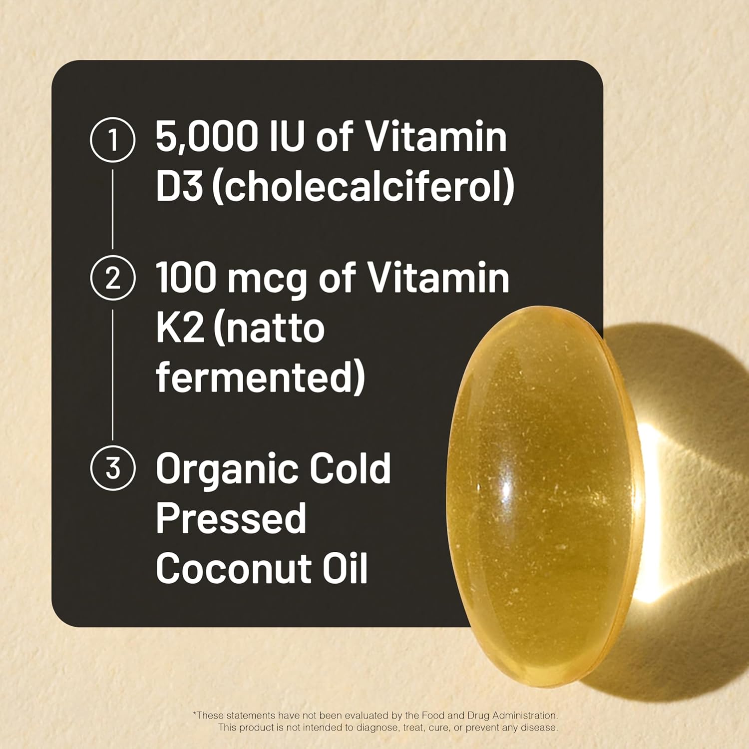 NatureWise Vitamin D3 5000 IU + K2 (MK-7) 100 mcg with Organic Extra Virgin Coconut Oil – 90 Soft gel capsules - görsel 4