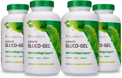 Youngevity Ultimate Gluco-Gel - Joint Support Food Supplement with Glucosamine, Gelatine and Manganese - 120 Capsules