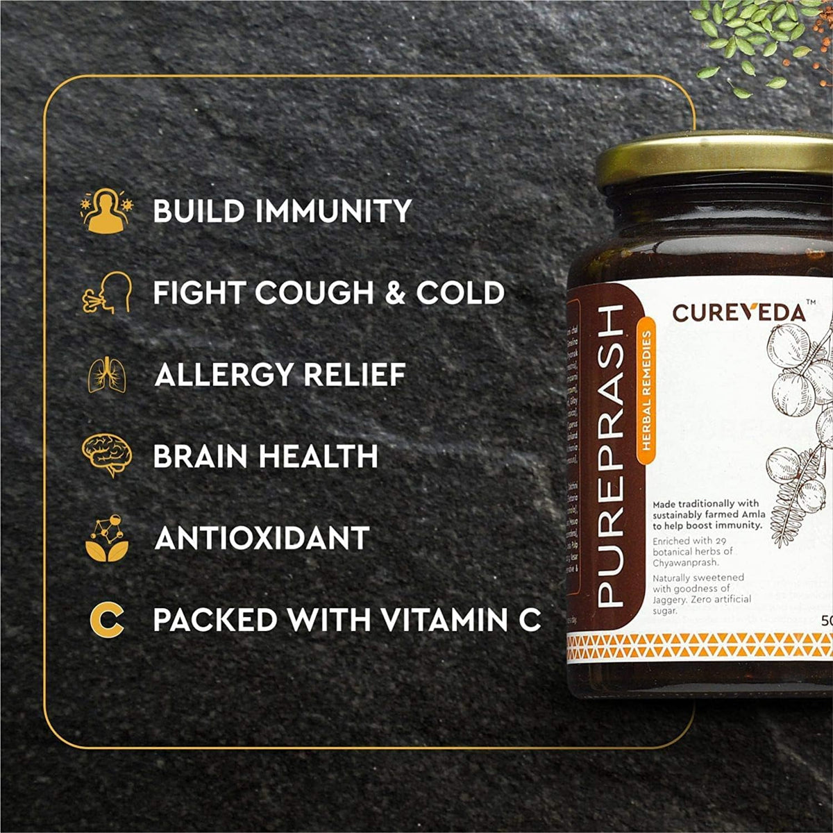 Veena Pureprash Immune Support – Jaggery-Based Sugar-Free Chyawanprash (500g) - görsel 2