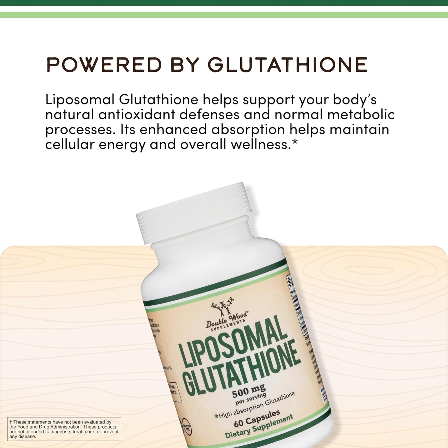 Double Wood Liposomal Glutathione - 500 mg, 60 Capsules - görsel 4