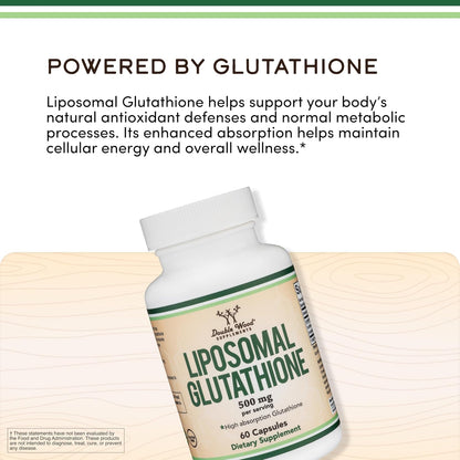 Double Wood Liposomal Glutathione - 500 mg, 60 Capsules