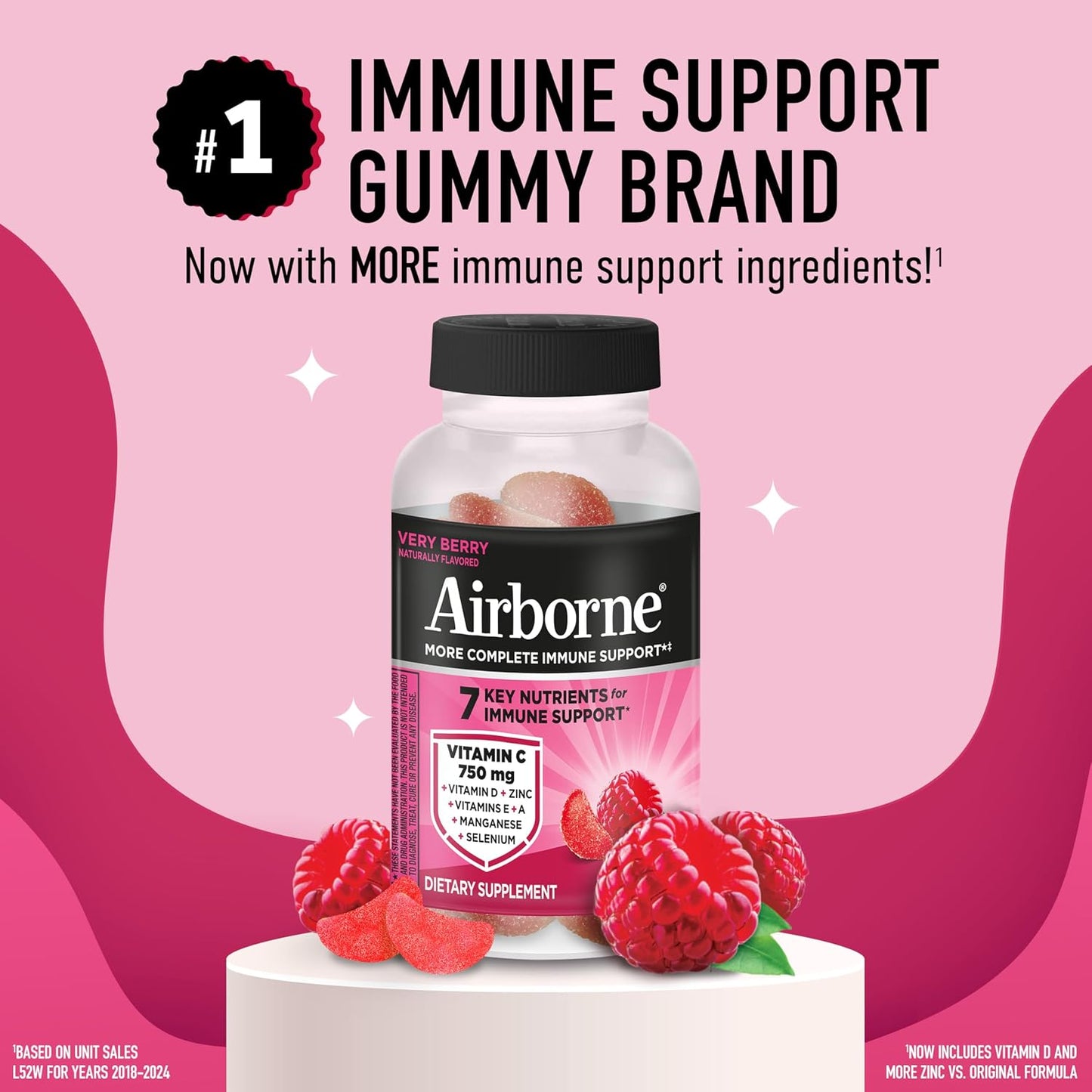 Airborne Vitamin C 1000mg Gummies, Very Berry - 21 Count - görsel 2