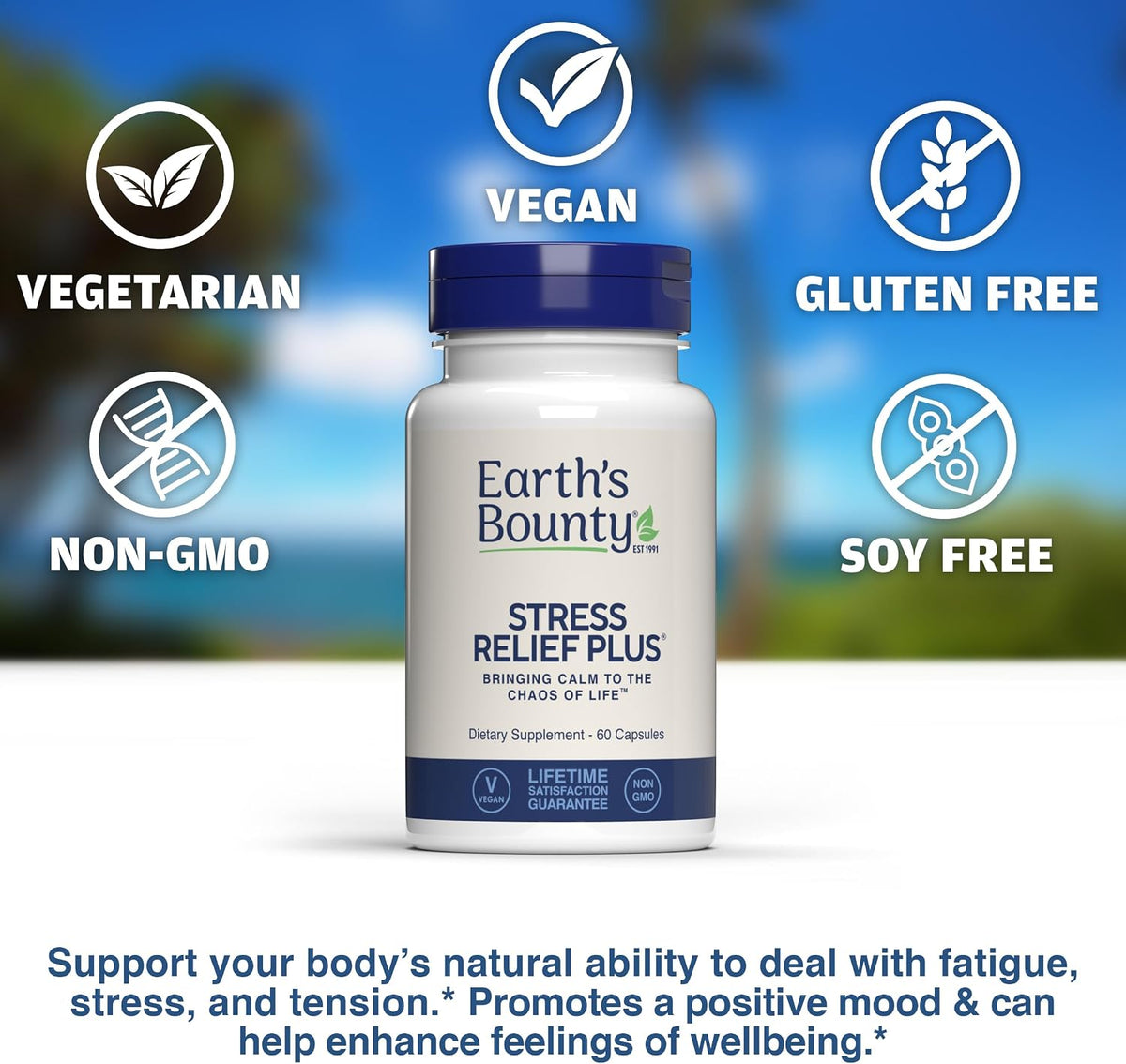Earth's Bounty Stress Relief Plus – Stress Support & Mood, 60 Vegetarian Capsules - görsel 4