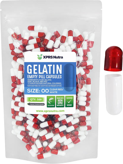 XPRS Nutra Size 00 Empty Gelatine Capsules - 500 Count