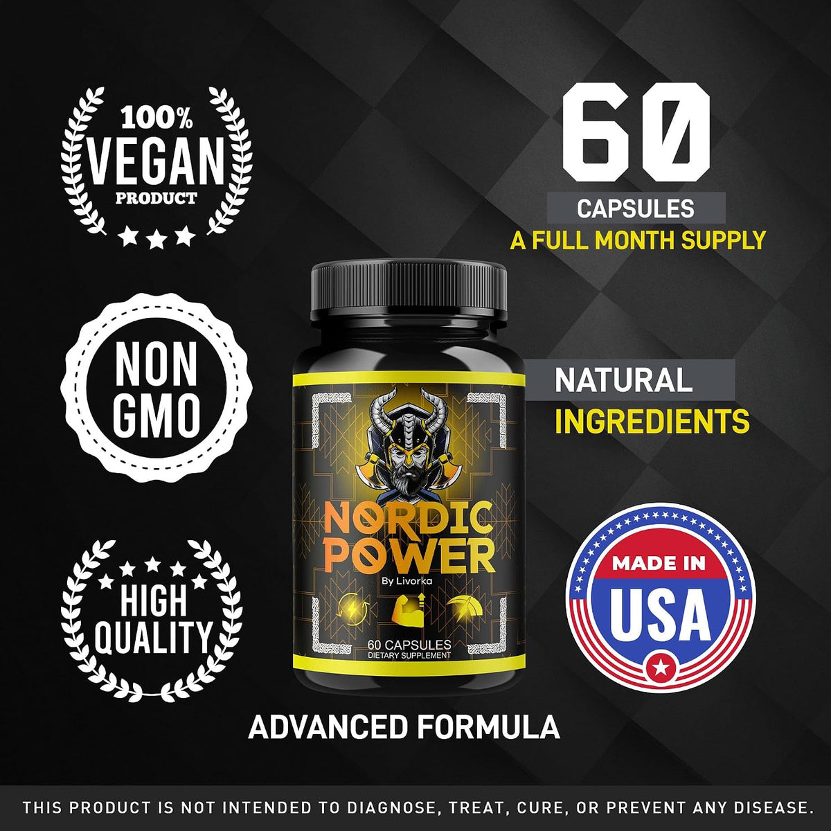 (3 Pack) Nordic Power Capsules - Official Nordic Power for Men, Advanced Formula Nordic Power Pills for Men, All Natural Premium Supplement Support Nordic Power Review, 180 Capsules for 3 Months - görsel 4