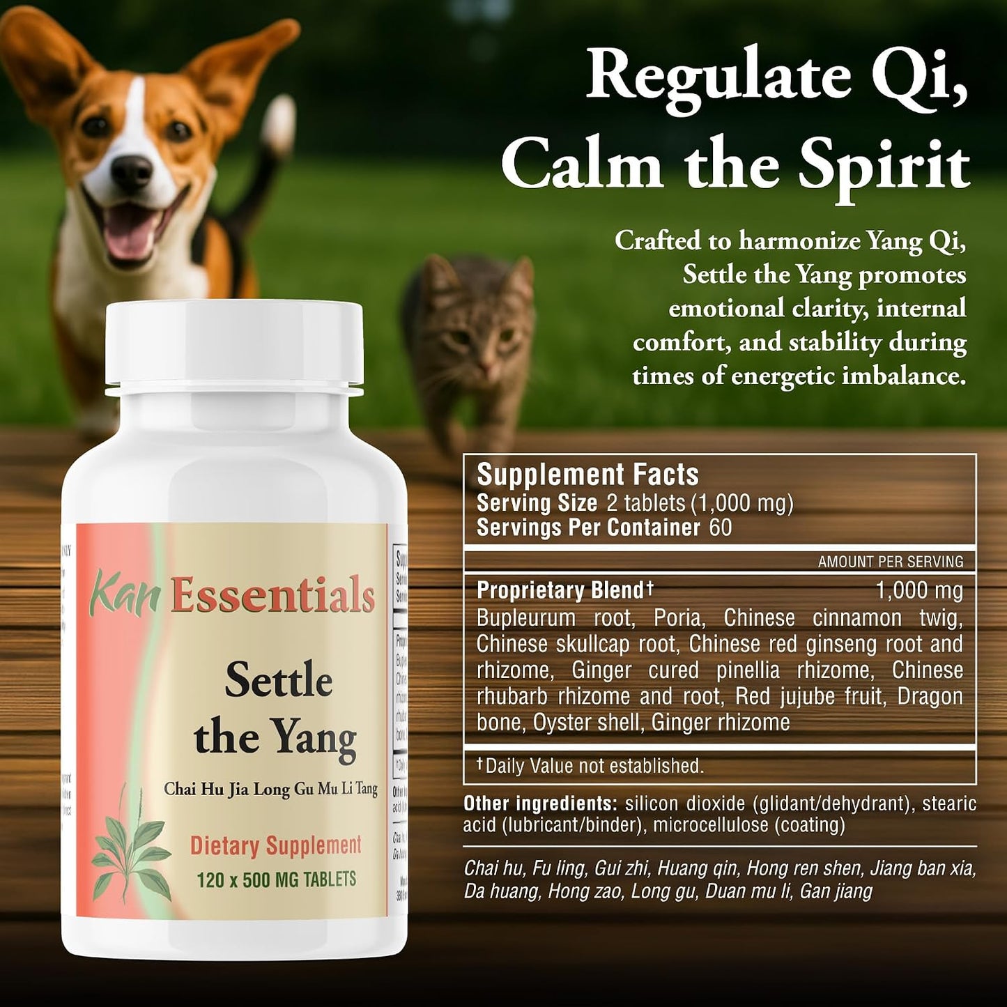 Kan Herb Company Settle the Yang – Traditional Chinese Herbal Blend for Dogs and Cats, 120 Tablets - görsel 3