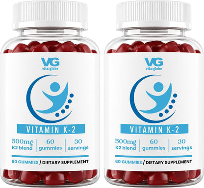 VITA Globe Vitamin K2 Gummy Vitamins – Bone & Heart Support, 60 Gummies