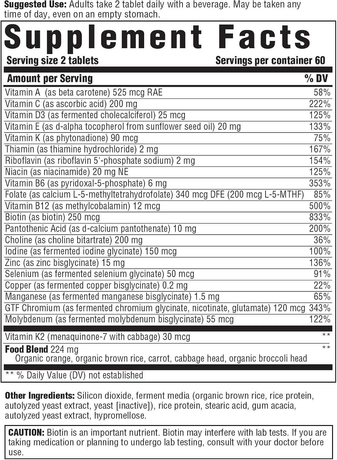 INNATE Response Formulae Mens Multivitamin 40+ Daily Multivitamin For Men 40 and Over - with Methylfolate, Choline, Vitamin D3 K2, B12, B6, Zinc - Vegetarian, Non-GMO - 120 Tablets (60 Servings) - görsel 2