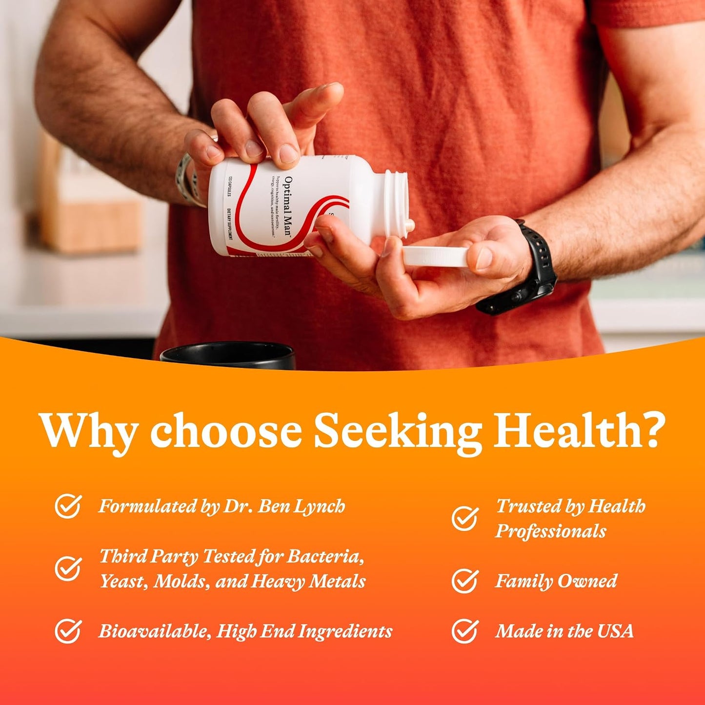 Seeking Health Optimal Man – Multivitamin Supplement with Zinc, Active Folate, & Alpha-Lipoic Acid – 30 Servings - görsel 7