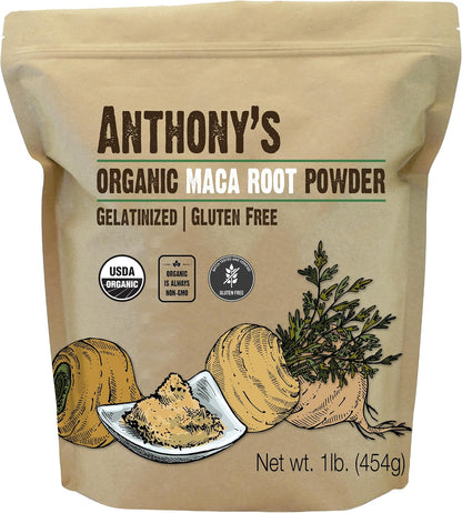 Anthony's Organic Gelatinised Maca Root Powder, 1 lb