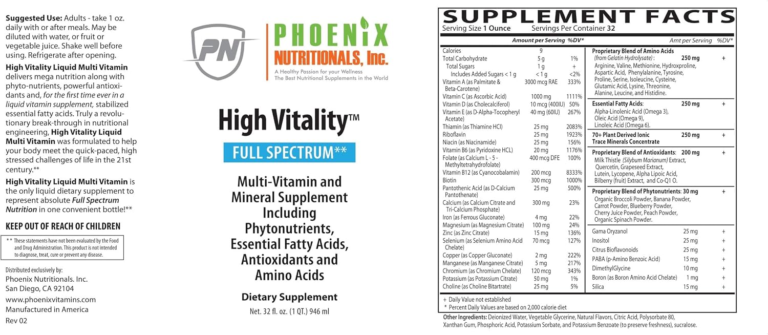 PHOENIX NUTRITIONALS Inc Multivitamin and Mineral Formula with 136 Nutrients - görsel 2