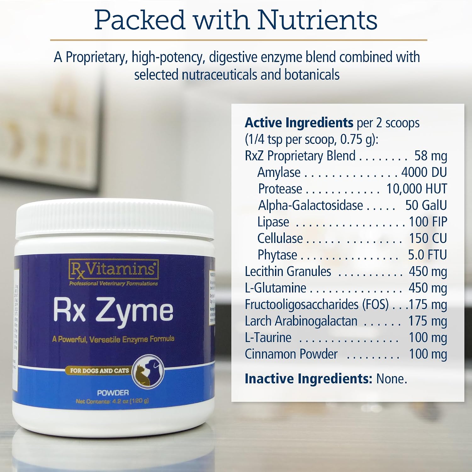 Rx Vitamins Rx Zyme Powder - Digestive Enzymes for Dogs and Cats (120g) - görsel 5