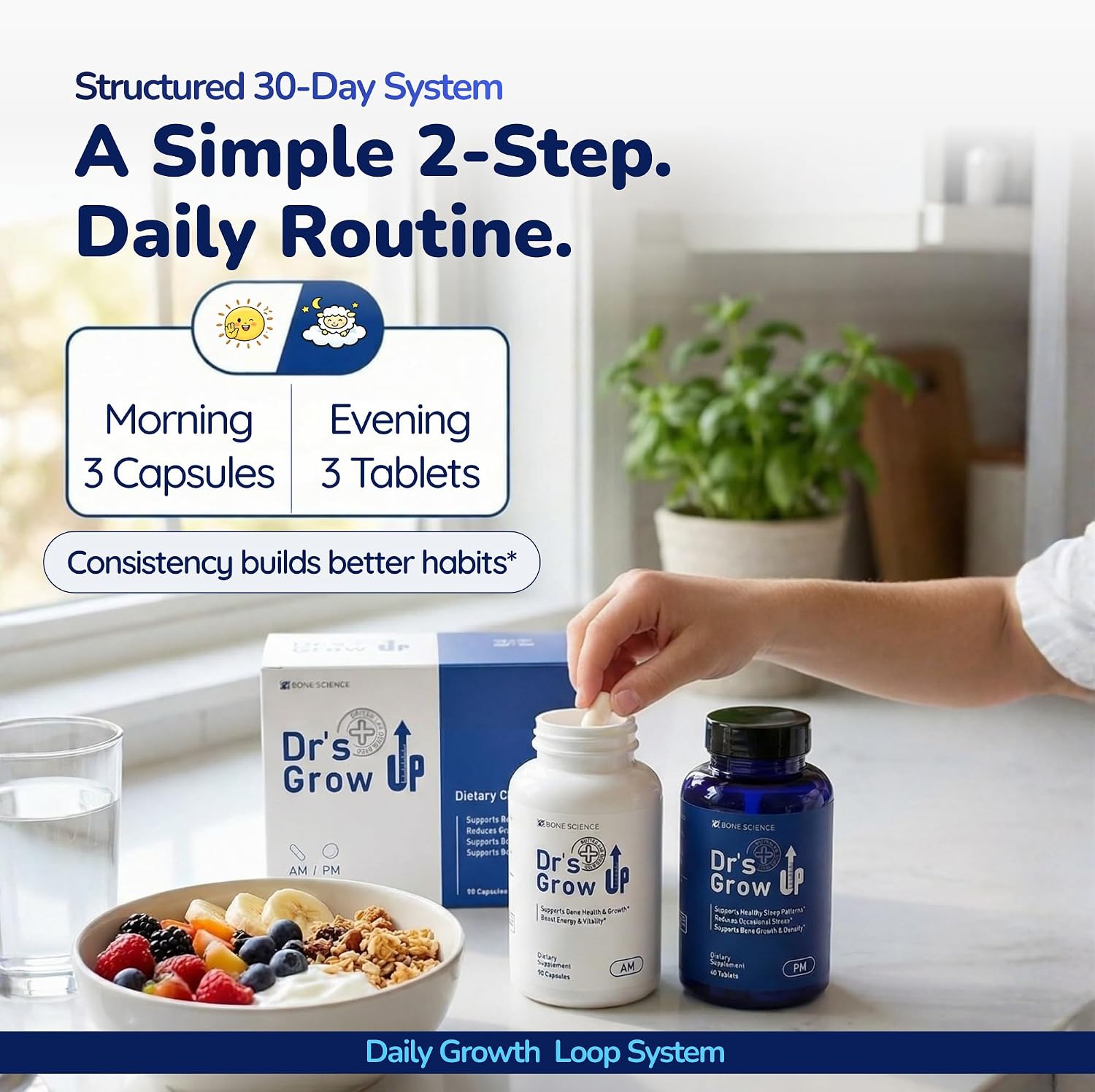 BONE SCIENCE Dr’s Grow UP AM & PM Bone and Growth for Kids and Teens, Day and Night System - görsel 10