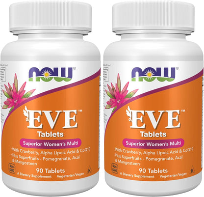 NOW Eve™ Women's Multivitamin with Cranberry, Alpha-lipoic Acid, CoQ10 & Superfruits – 90 Tablets