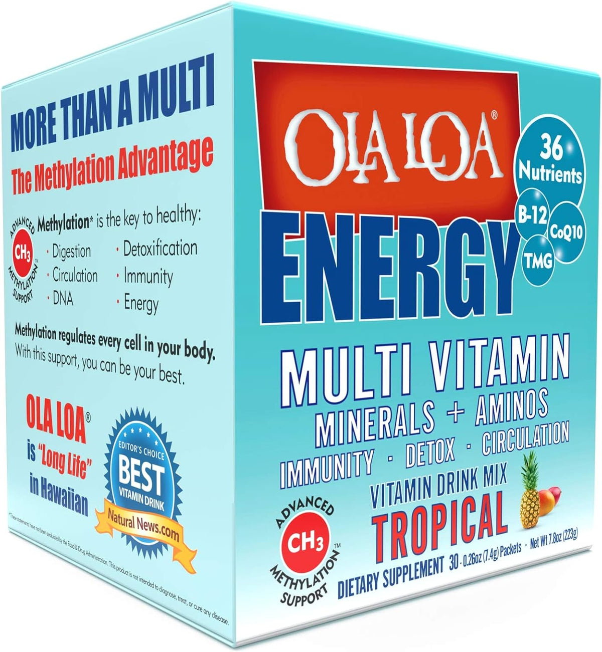 Ola Loa Energy Tropical Multivitamin Drink Mix - 30 Packets - görsel 1