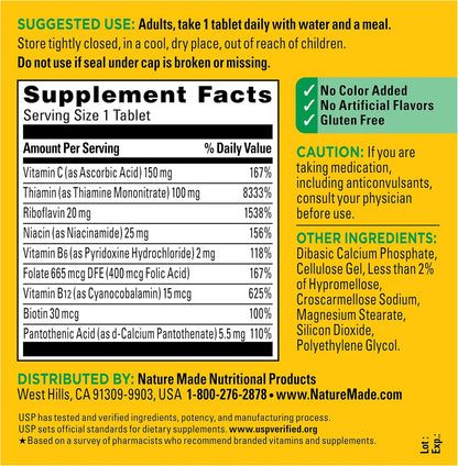 Nature Made Super B Complex with Vitamin C & Folic Acid - 360 Tablets