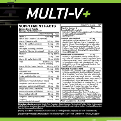 Muscle Pharm Essentials Multi-V+ – Daily Multivitamin for Men & Women (90 Tablets)