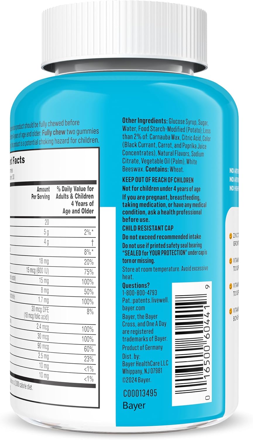 One A Day Kids Multivitamin Gummies, 60 Gummies - görsel 9