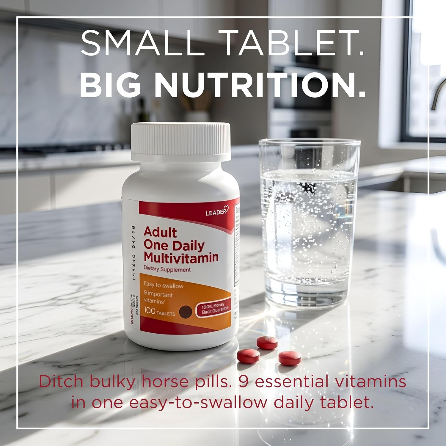 Leader One Daily Multivitamin Tablets 100 Count Essential Nutrients for Adults - görsel 3