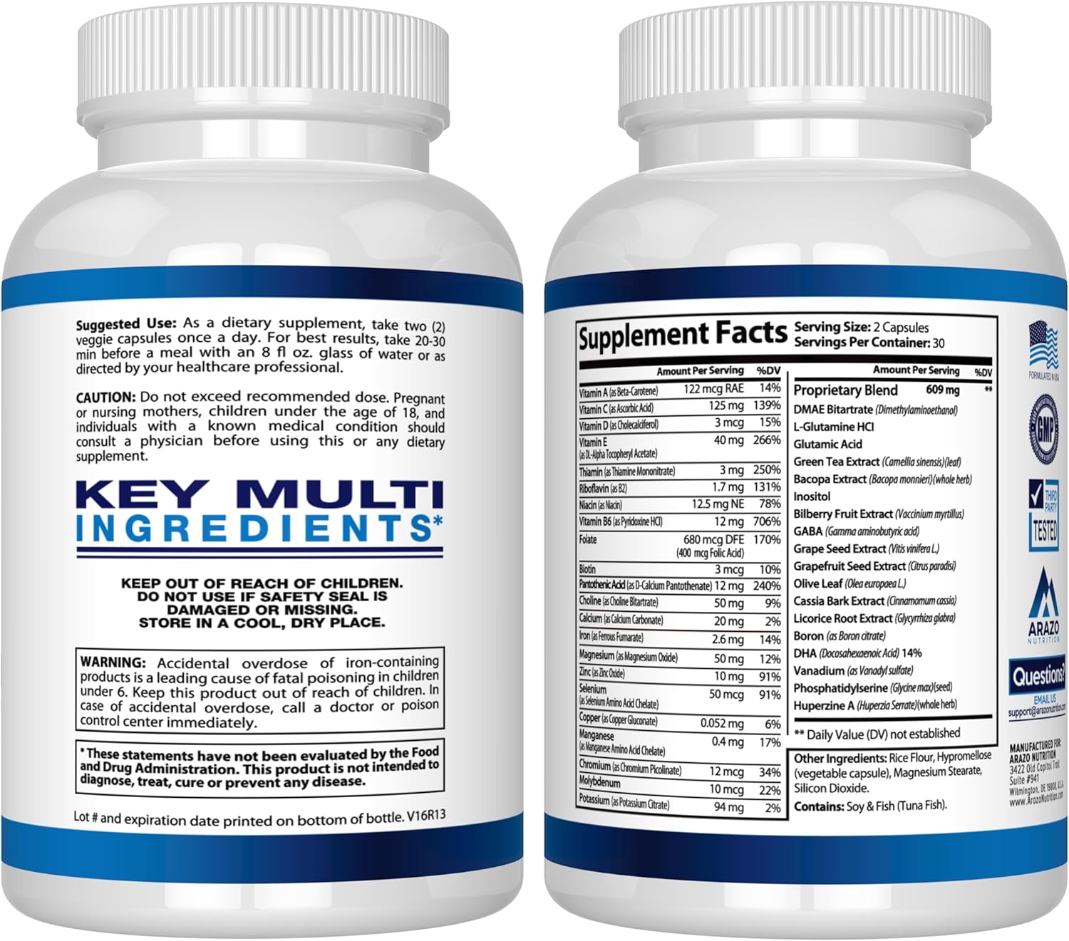 Arazo Nutrition Brain Plus – Premium Brain Function Supplement for Memory, Focus, and Clarity - görsel 3