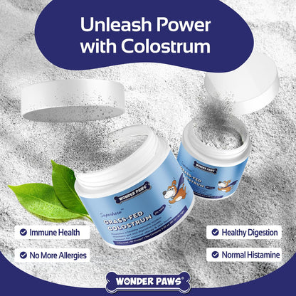 Premium Grass Fed Colostrum for Dogs – Pure Bovine Colostrum – Immune, Allergy, and Skin Support – All Breeds – 90g
