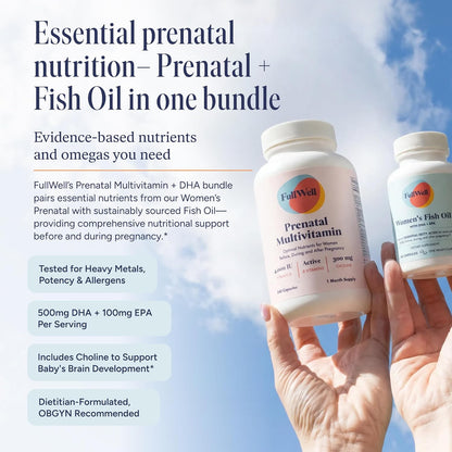 FullWell Women's Prenatal Essentials - Multivitamin & Fish Oil Supplement