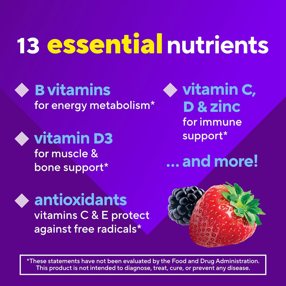 vitafusion Men's Multivitamin Gummies - Berry Flavoured - 120 Gummies (60-Day Supply) - görsel 6