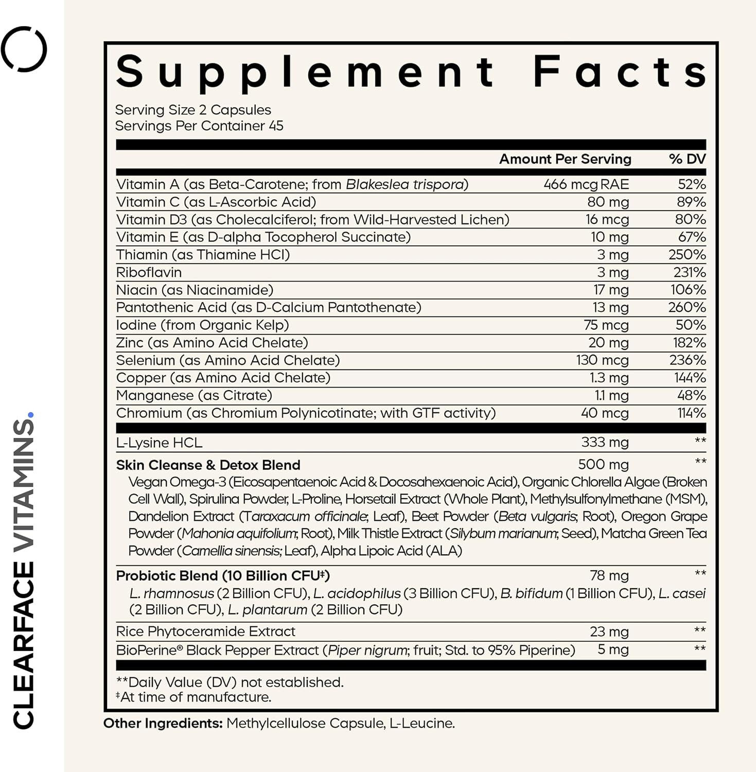 Codeage Clearface Vitamins+ Skin Supplement – 90 Capsules - görsel 2