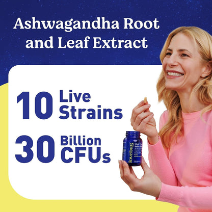 LOVEBUG Complete Mood Probiotic with 10 Clinically Studied Probiotic Strains & Patented Organic Ashwagandha (30 Capsules)