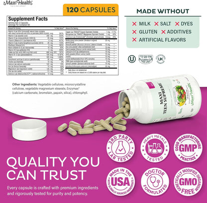 Maxi Health Teen Vitamins for Girls 12-17 – – B-complex vitamins – Including B12, B6 and folate, these contribute – Image 6