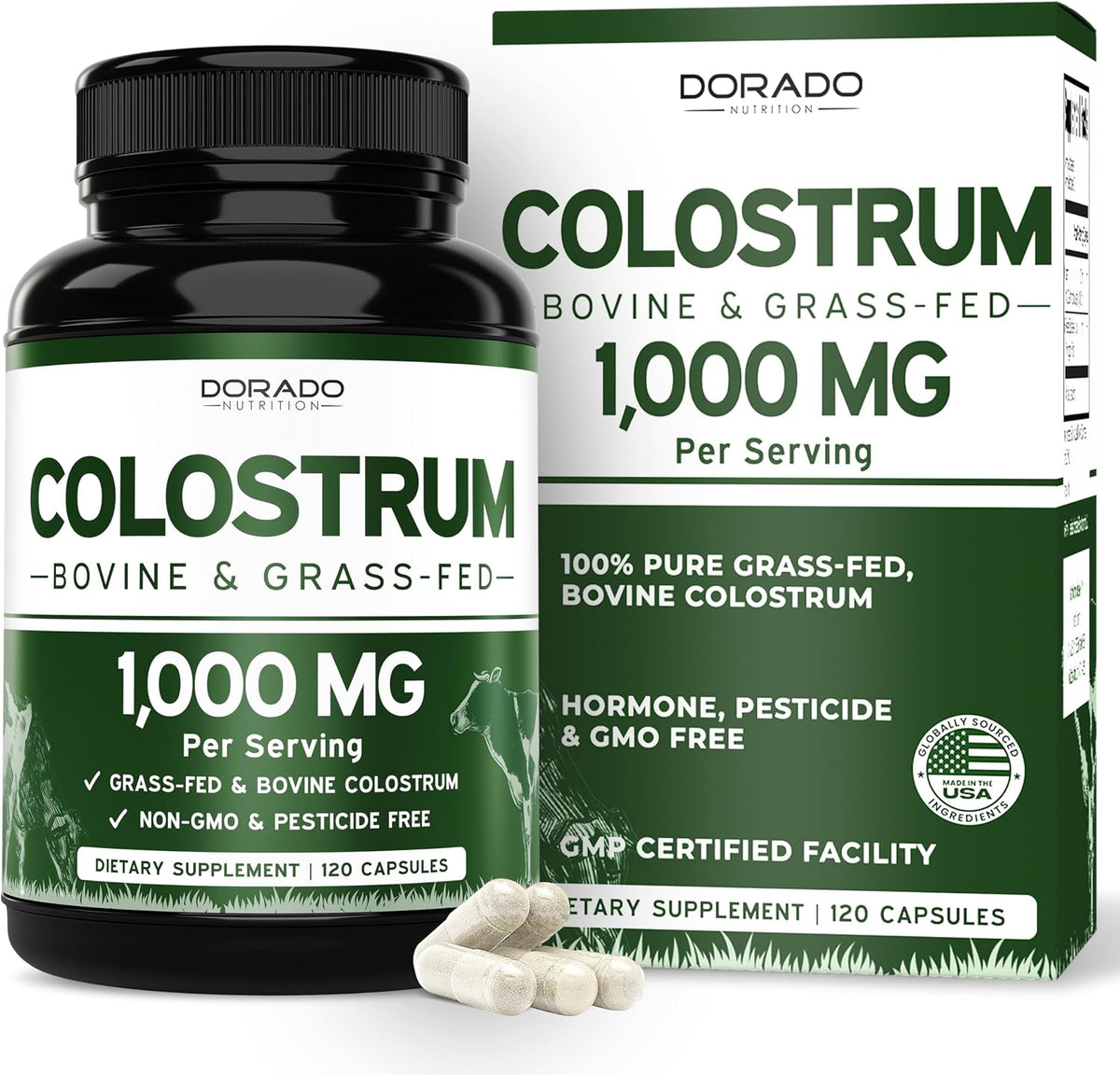Dorado Nutrition Colostrum Supplement – 1000mg per Serving, 120 Capsules - görsel 1