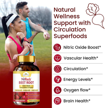 NitReds Beetroot Nitric Oxide Food Supplement – 60 Capsules
