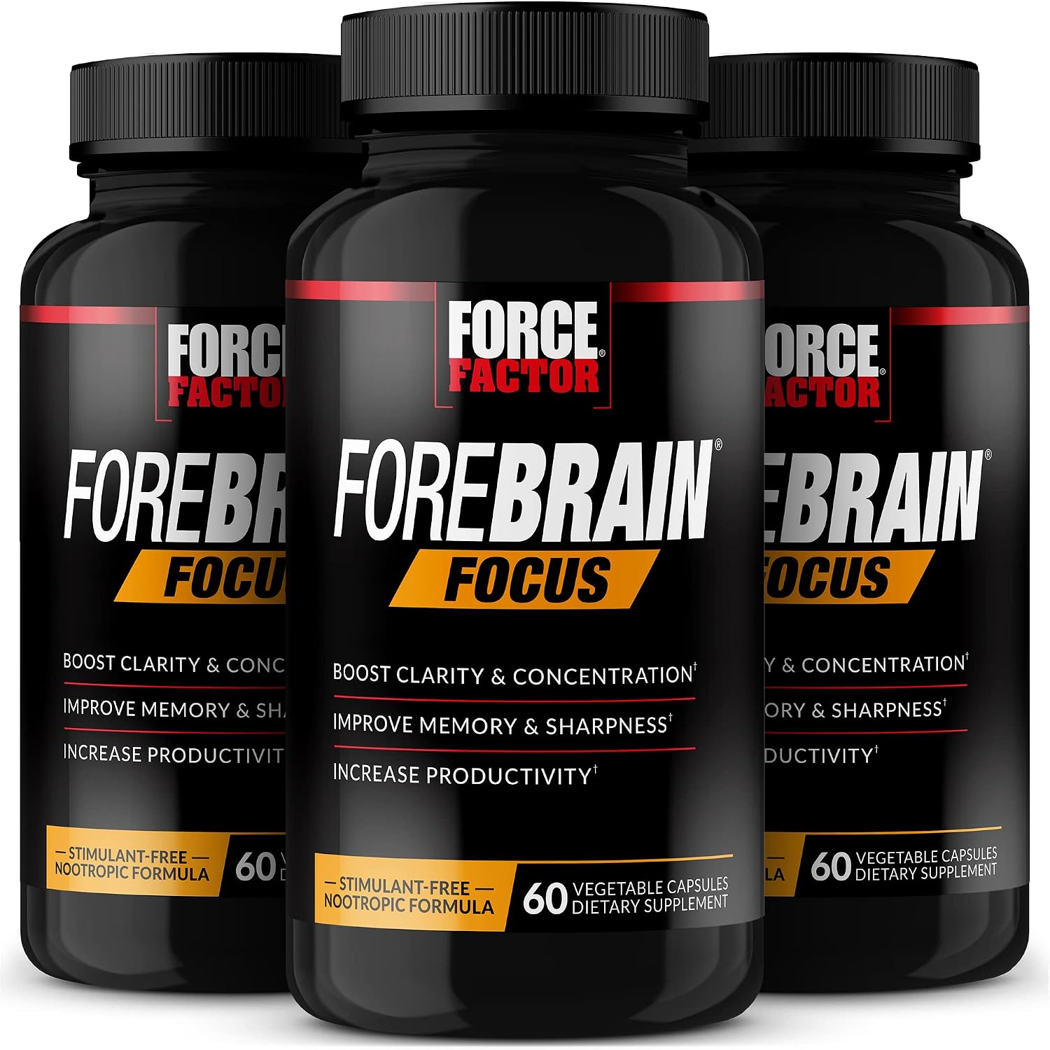 Force Factor Forebrain Focus Brain Supplement - Nootropic Formula for Focus, Memory & Clarity (60 Capsules) - görsel 8