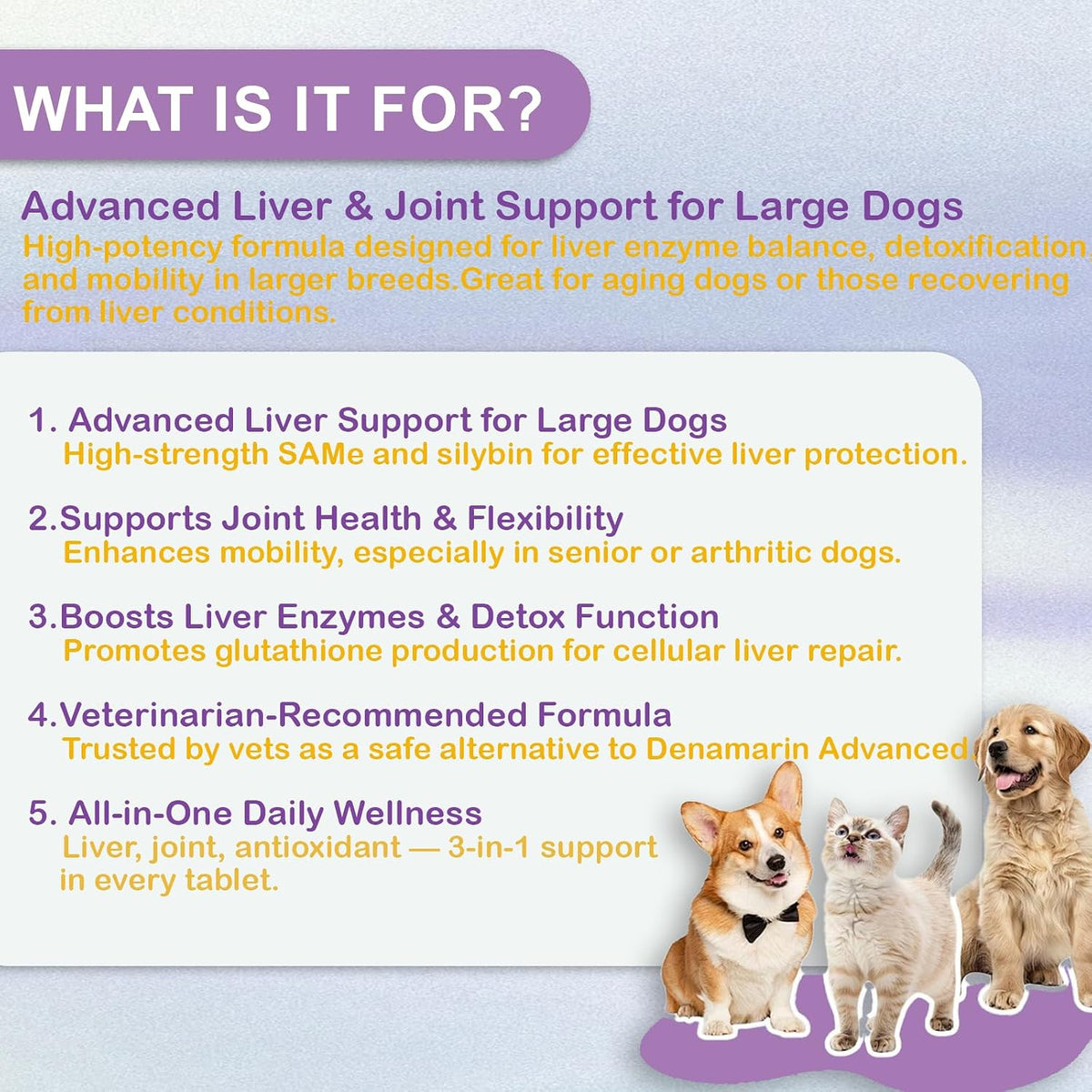 NUTRIARISE SAMe for Dogs – Liver Support with Milk Thistle for Large Breeds - görsel 2