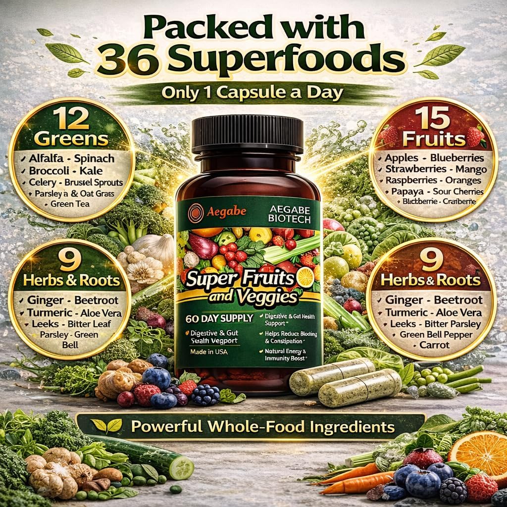 Super Fruits and Vegetables Food Supplement – 36 Whole Foods, 60-Day Supply - görsel 3