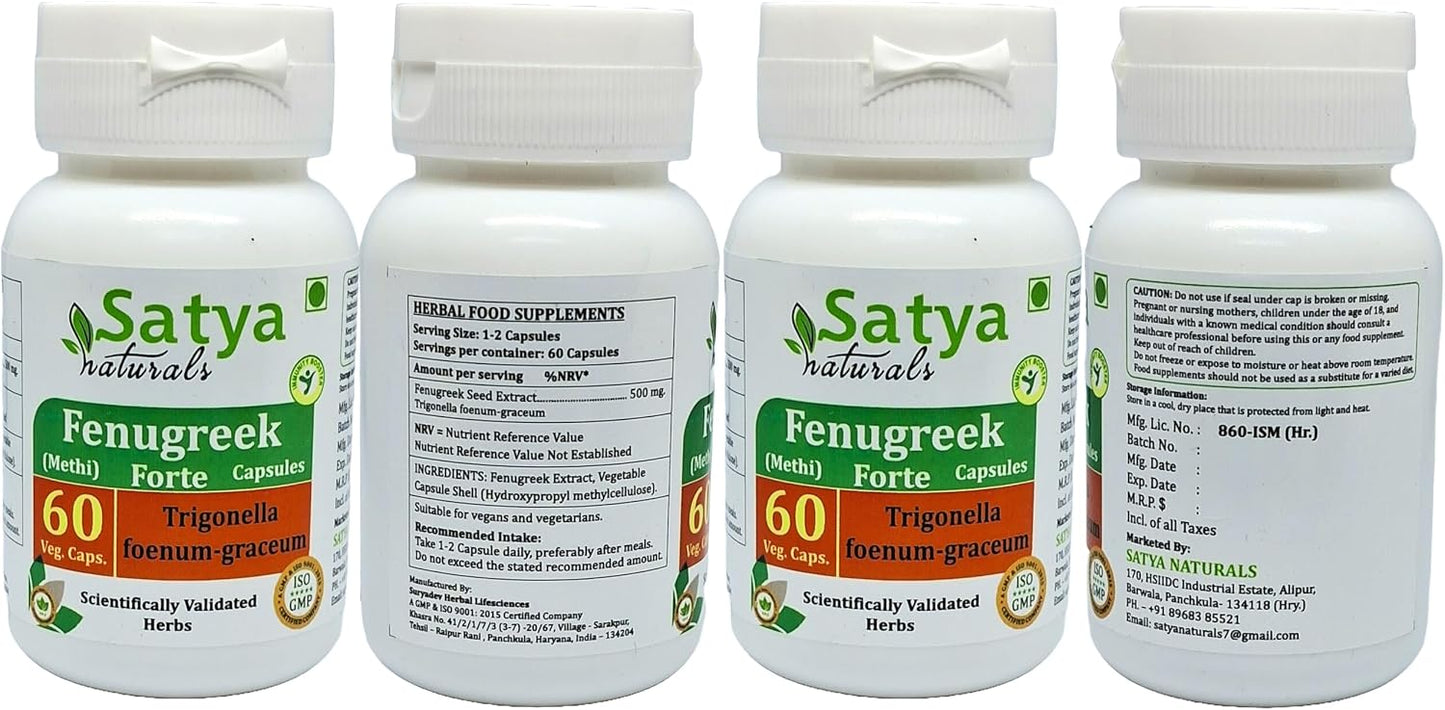 Fenugreek Forte Capsules 500 mg - 10:1 Extract - 60 Veg Capsules (4-Pack) - görsel 2