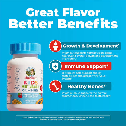 MARYRUTH'S Kids Multivitamin Gummies | Sugar Free | 2 Month Supply | Ages 2+ | Vegan | 60 Count