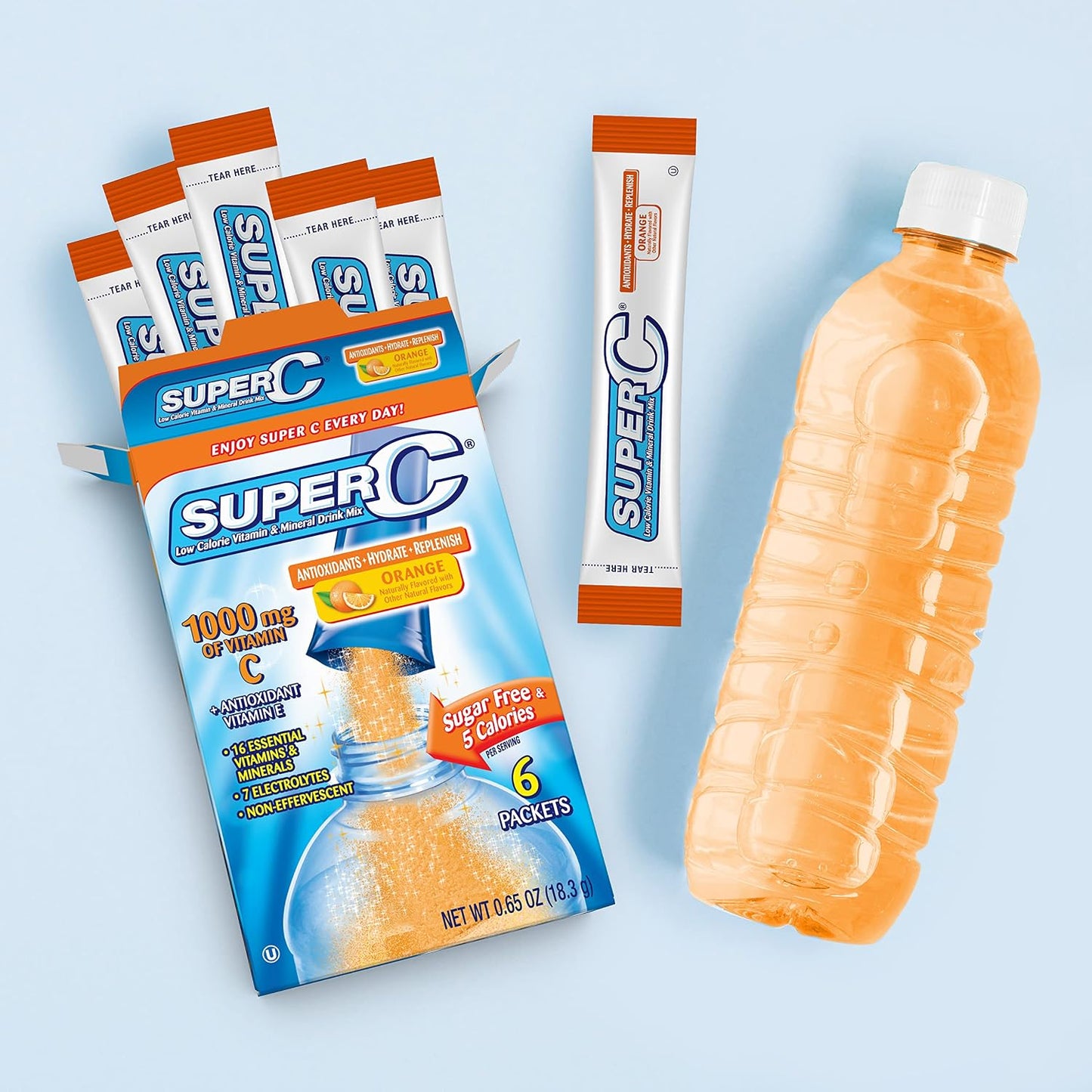 Super C Vitamin & Mineral Drink Mix, Orange, 72 Single-Serve Packets - görsel 6