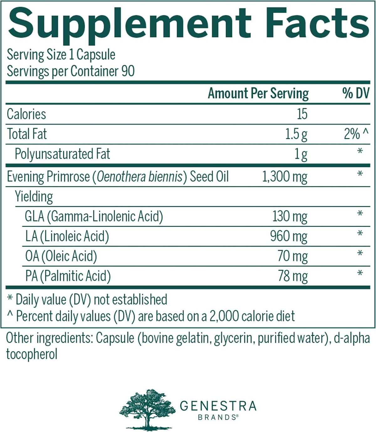 Genestra Brands GLA 130 Evening Primrose Oil – Essential Fatty Acid Supplement for Skin (90 Capsules) - görsel 2