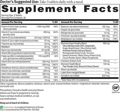 Dr. Sinatra Heart Healthy Multivitamin for Women with Vitamin D 1000 IU, 90 Tablets