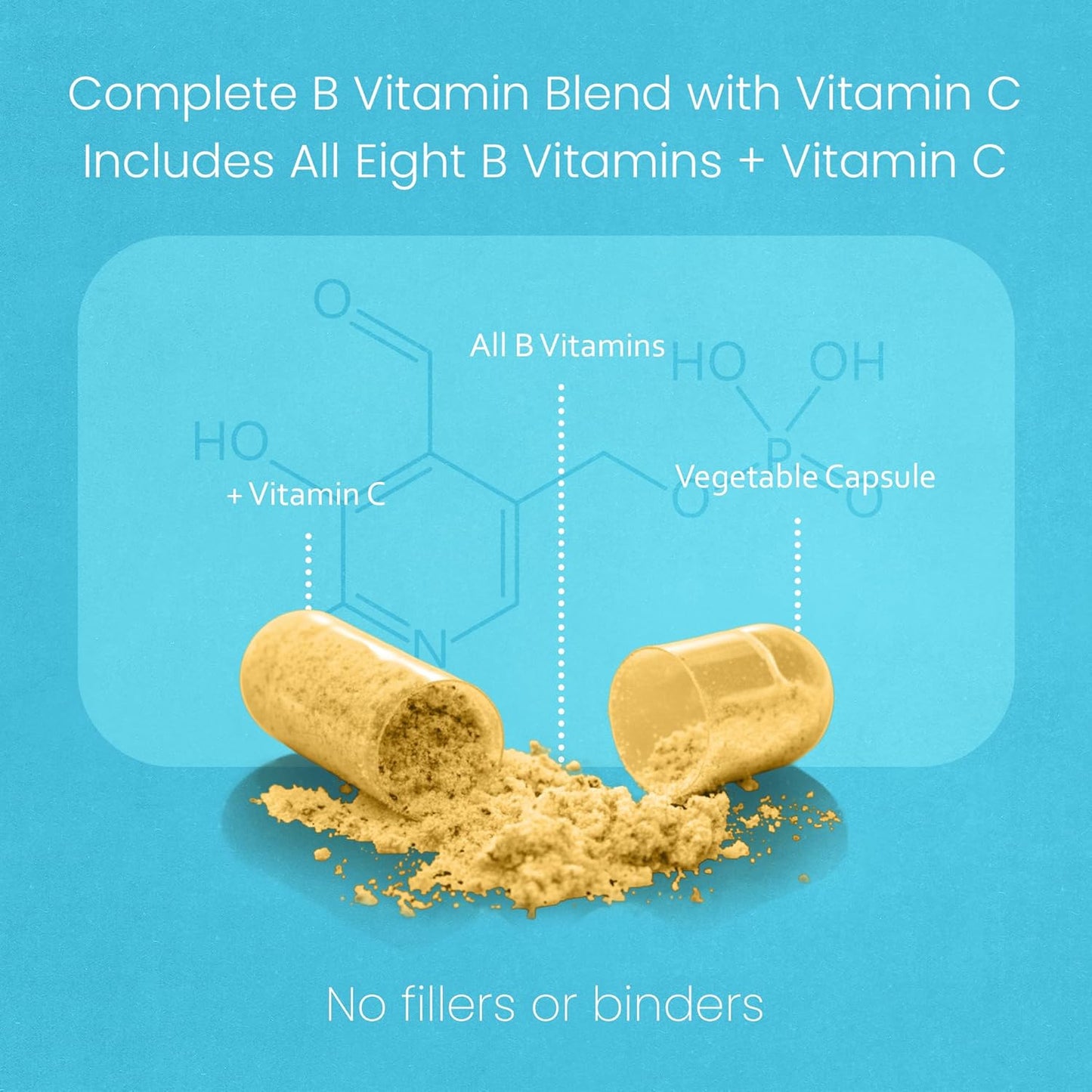NaturaLife Labs Vitamin B Complex – Active B Vitamins (B2, B6, B9, B12) plus Vitamin C – 100 Capsules - görsel 4