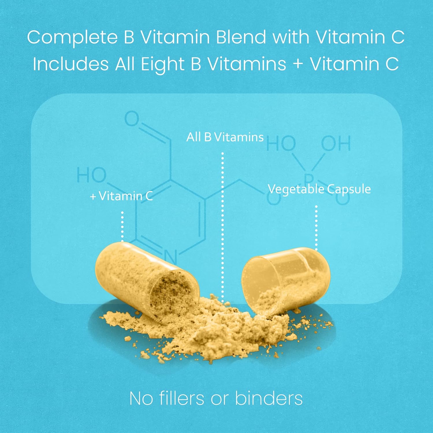 NaturaLife Labs Vitamin B Complex – Active B Vitamins (B2, B6, B9, B12) plus Vitamin C – 100 Capsules - görsel 4