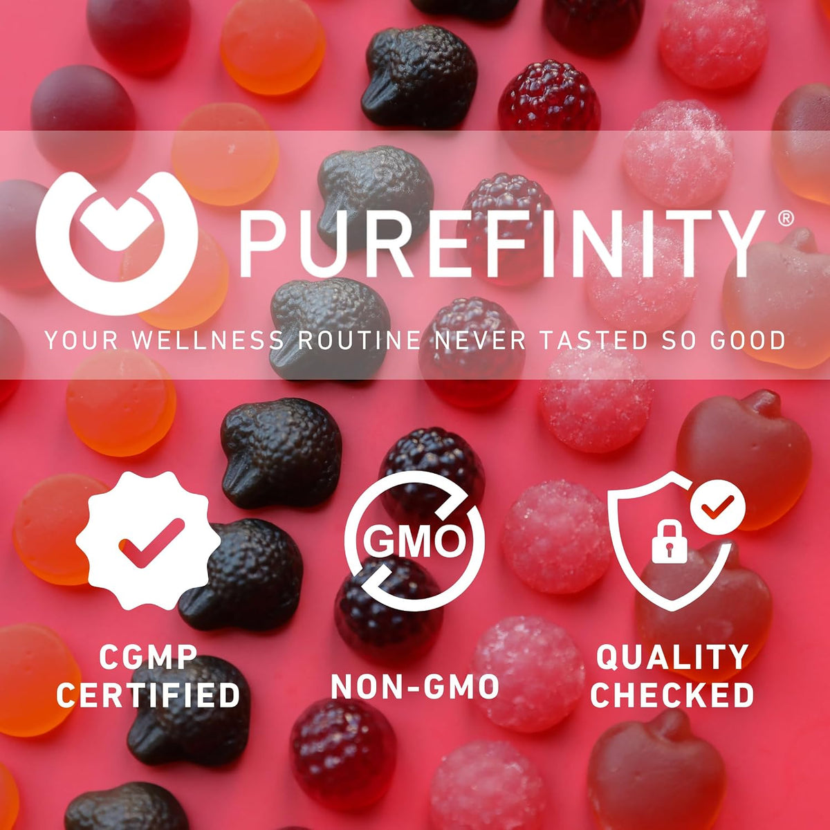 PUREFINITY Vitamin D3 5000 IU Gummies - Immune & Bone Health Support - 60 Veggie Gummies - görsel 5