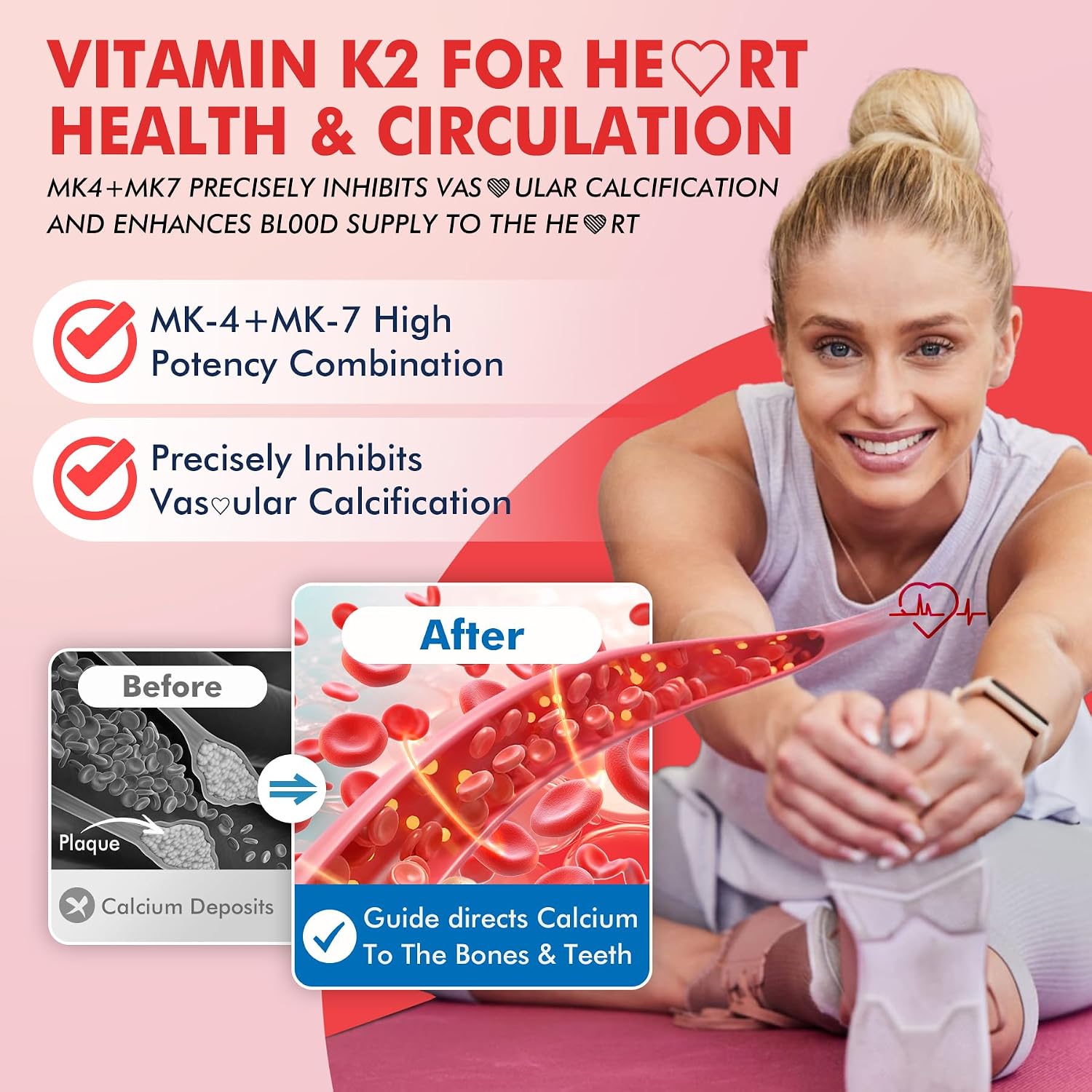 Vitamin K2 Gummies MK-7 200 mcg & MK-4 500 mcg - Sugar Free Full Spectrum, Pack of 2 - görsel 4