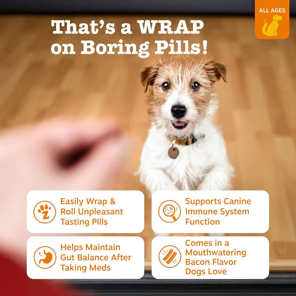 Zesty Paws Pill Wrap Probiotic Paste for Dogs – Bacon Flavour – with DE111 Bacillus subtilis – Immune & Digestive Support – – Image 2