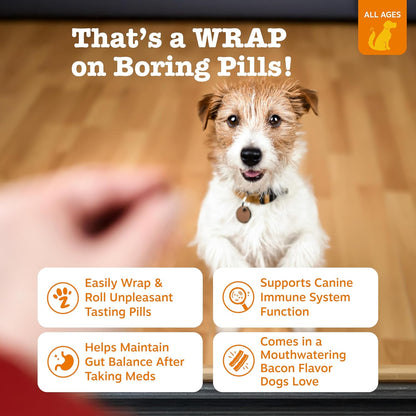 Zesty Paws Pill Wrap Probiotic Paste for Dogs – Bacon Flavour – with DE111 Bacillus subtilis – Immune & Digestive Support – – Image 2