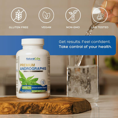 Premium Andrographis Paniculata Extract 1,200mg (100mg Andrographolides), 120 Capsules, Non-GMO, Vegan, Gluten-free