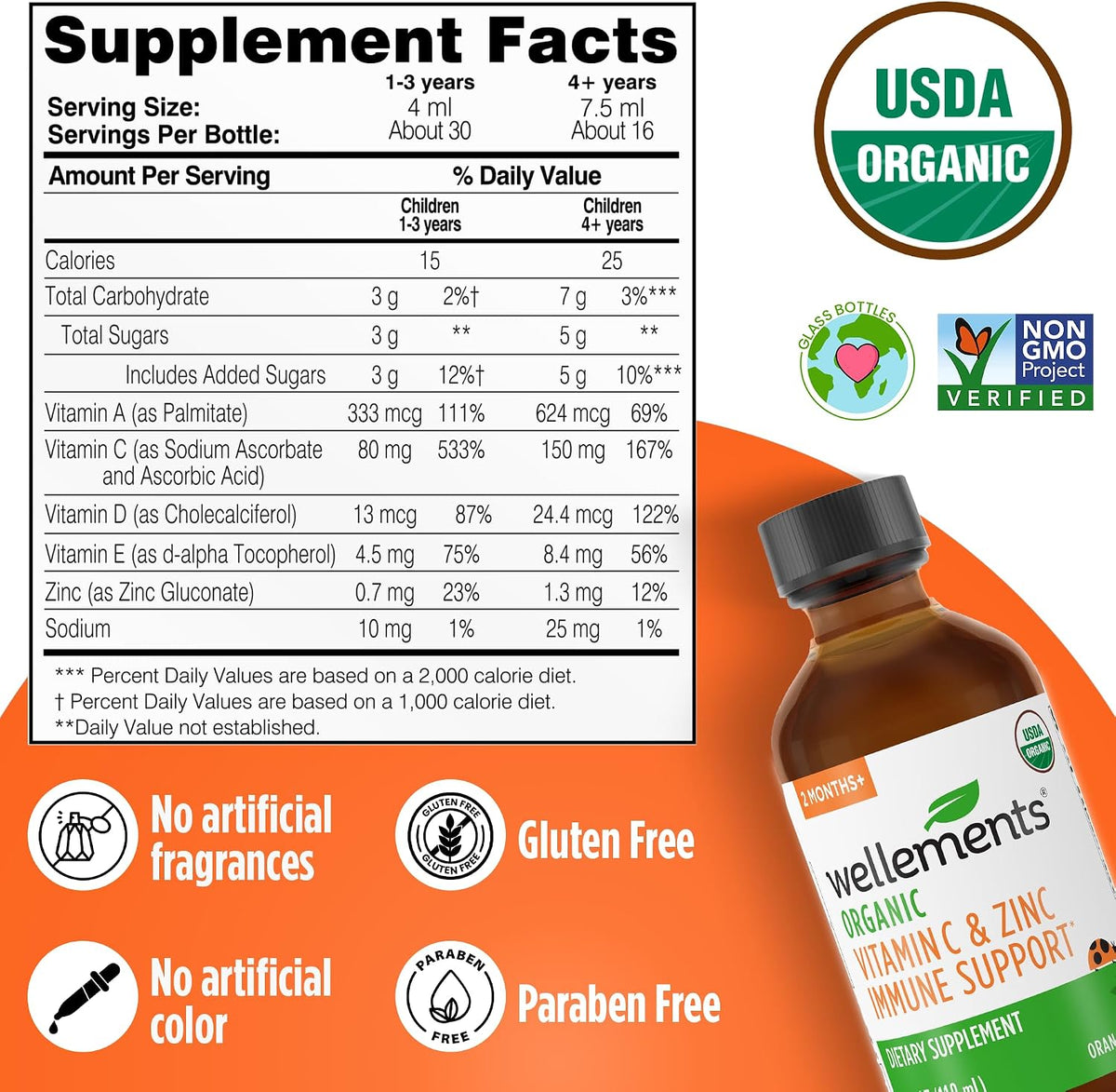 Wellements Organic Kids Immune Support Syrup with Vitamin C & Zinc - görsel 3