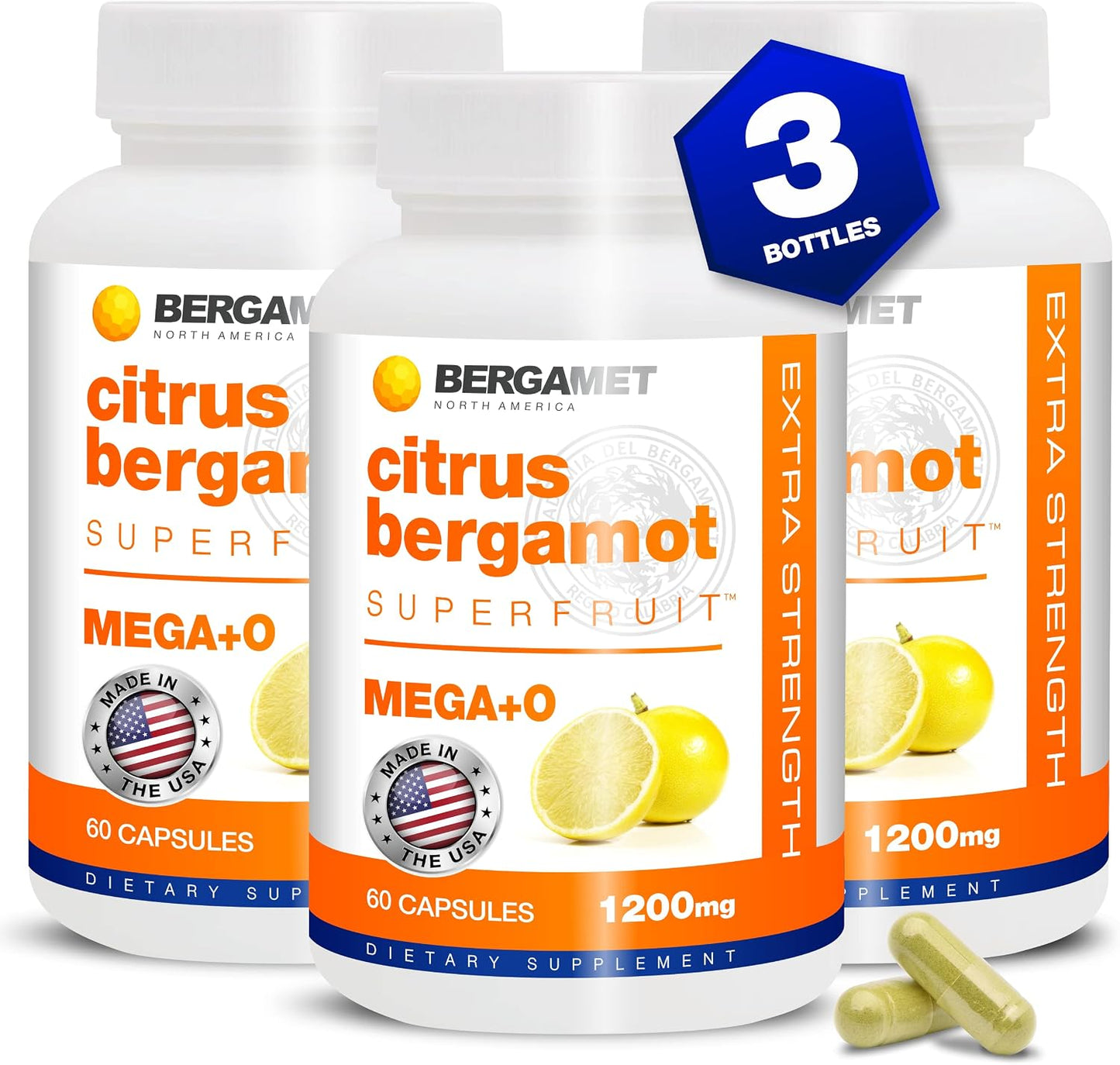 BergaMet Citrus Bergamot Supplement, 170:1 Extract, 1200mg, 180 Capsules - görsel 1