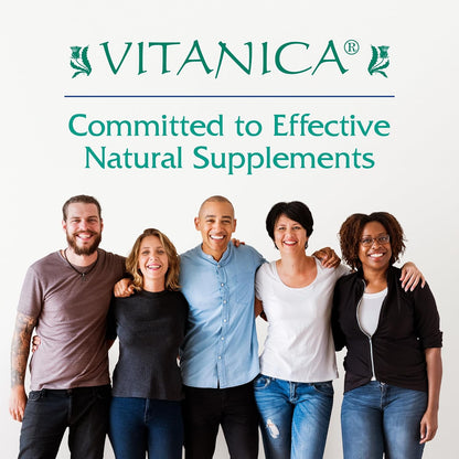 Vitanica GABA Ease - Calming Food Supplement with GABA, Vitamin B6, L-Theanine & Herbal Tonics - Vegan, 60 Capsules